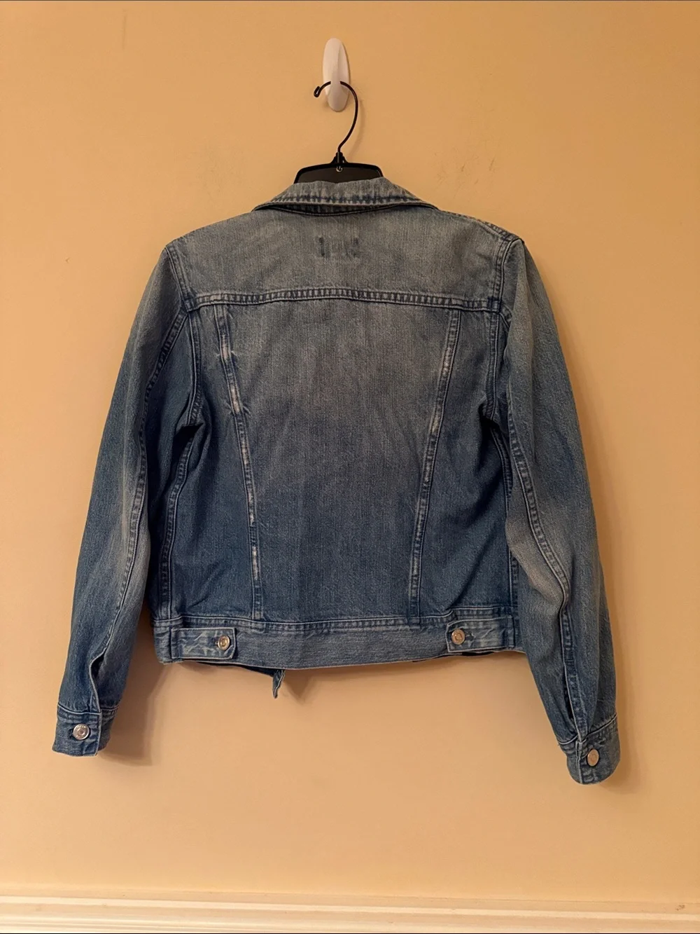 J. Crew Cream Wall Hook with Blue Denim Accent sz small
